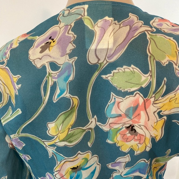 70’s Semi Sheer Tie Front Blouse - Picture 6 of 7